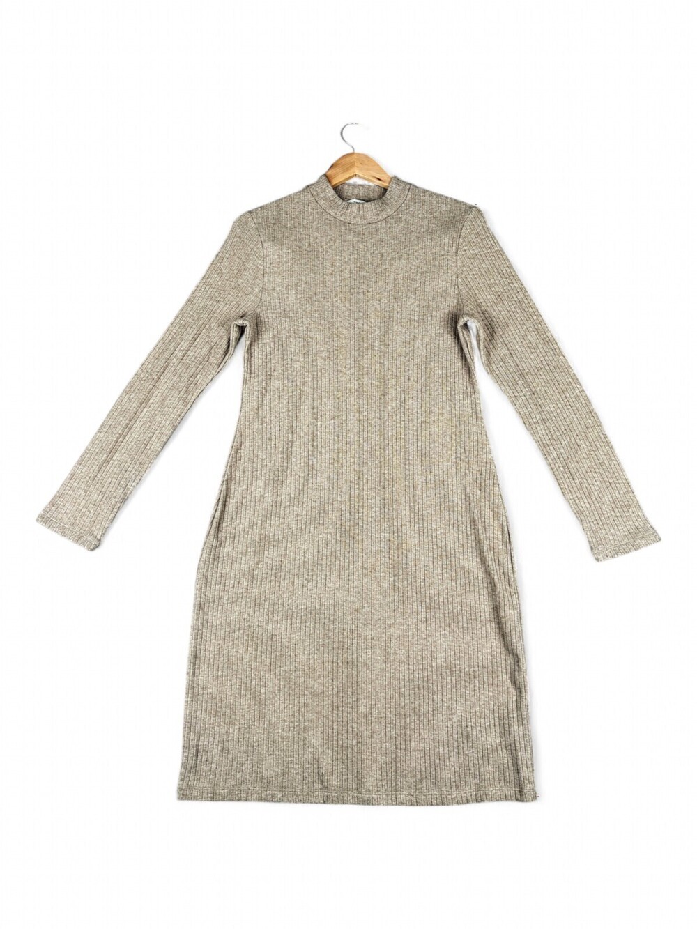 Vince Ribbed Mock Neck Sweater Dress Long Sleeve Size L